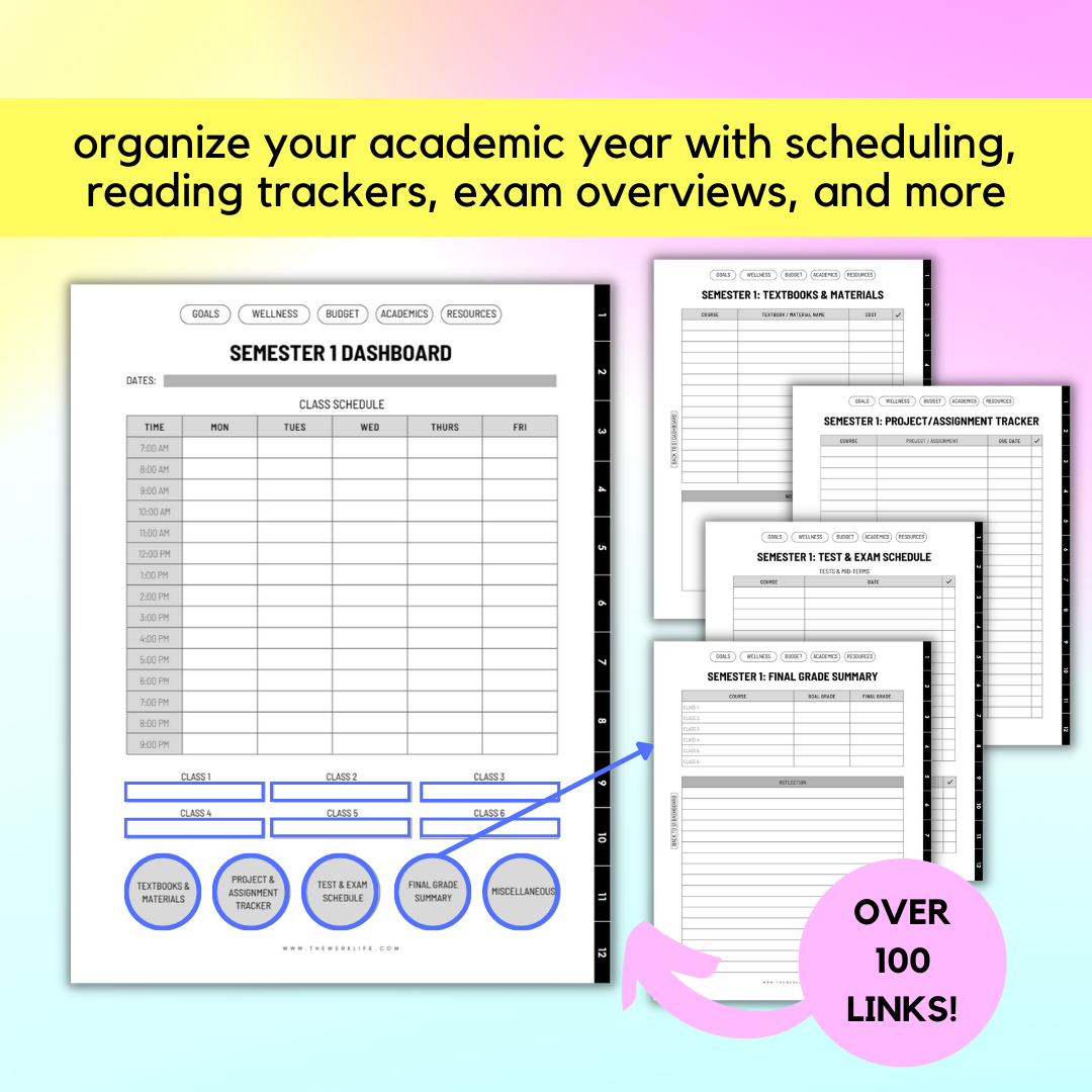 Academic Planner (12 Month Undated)