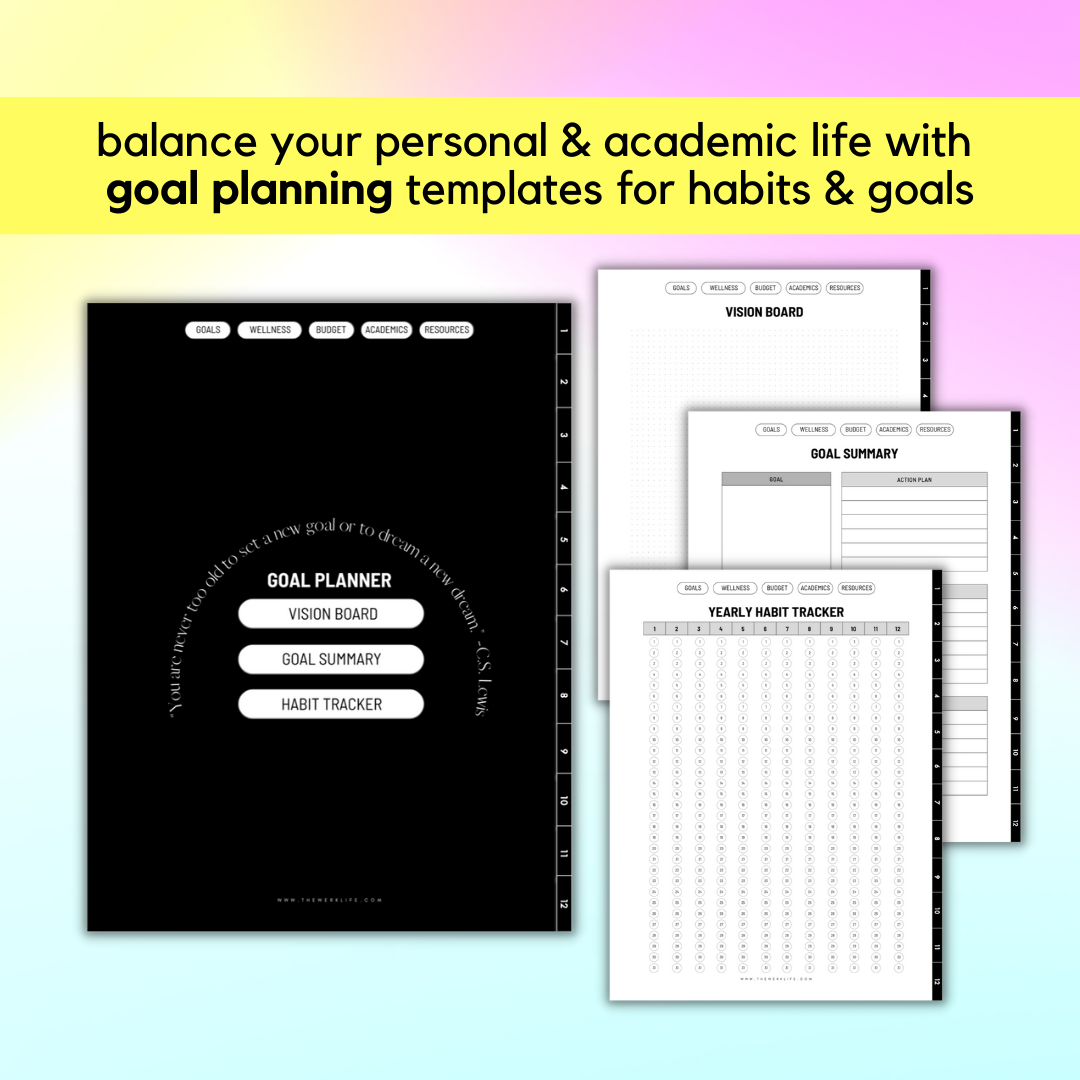 Academic Planner (12 Month Undated)