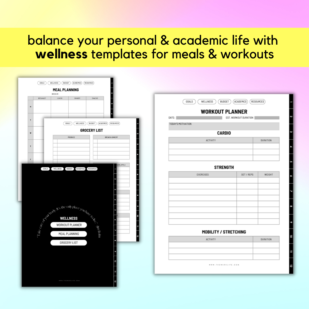 Academic Planner (12 Month Undated)