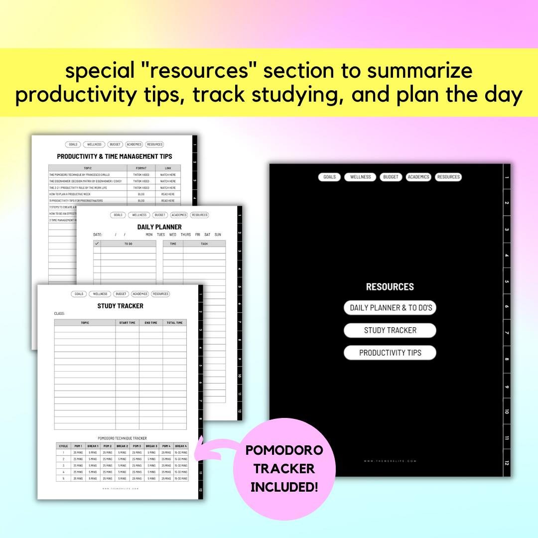 Academic Planner (12 Month Undated)