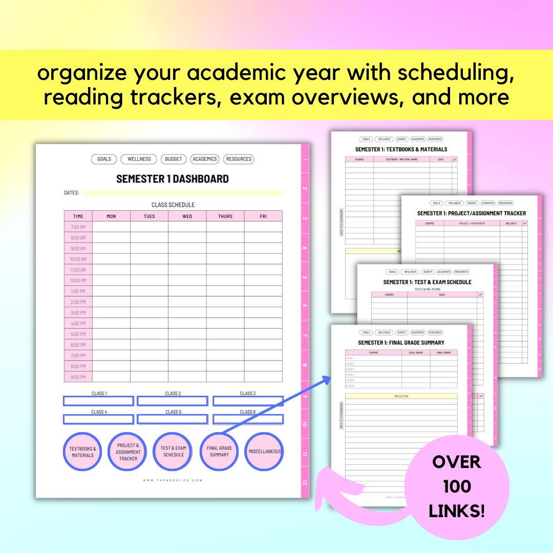 Academic Planner (12 Month Undated)