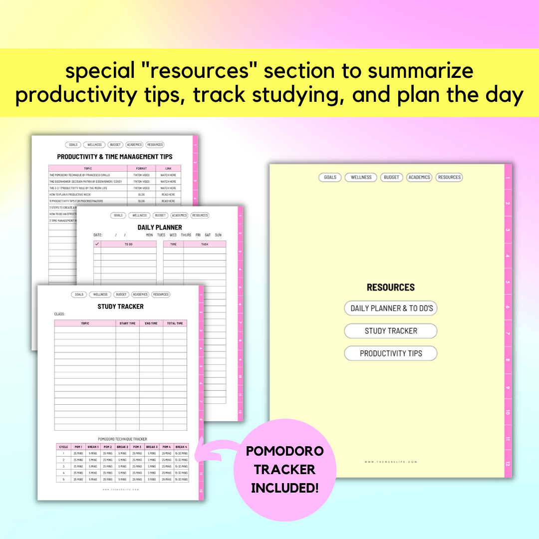 Academic Planner (12 Month Undated)