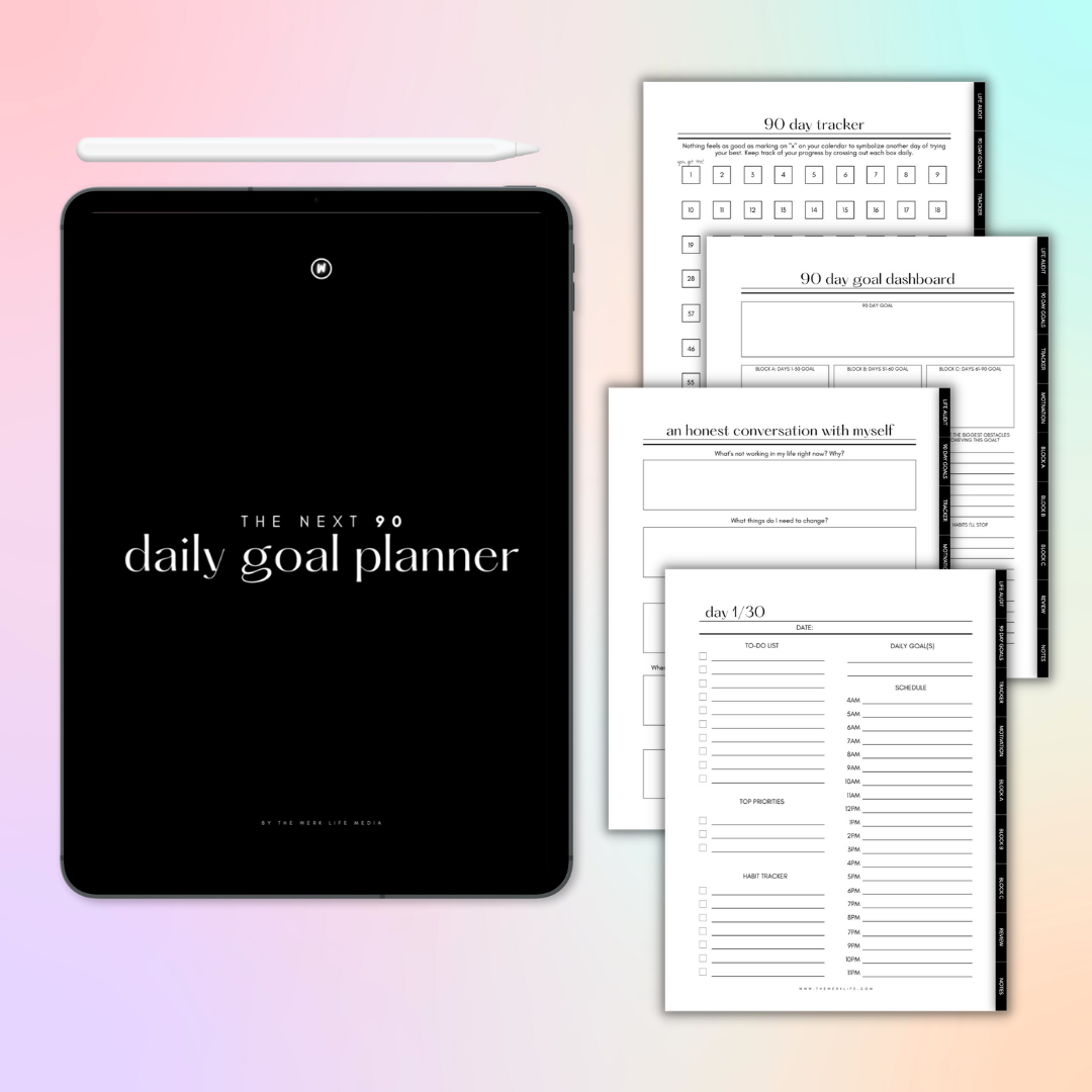 90 Day Daily Goal Planner (Digital)