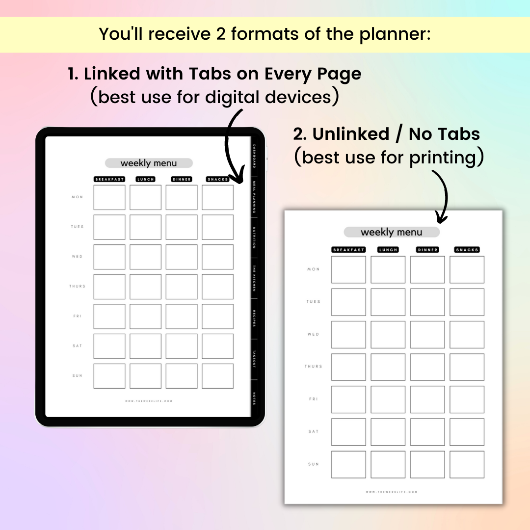 Digital Nutrition and Meal Planner