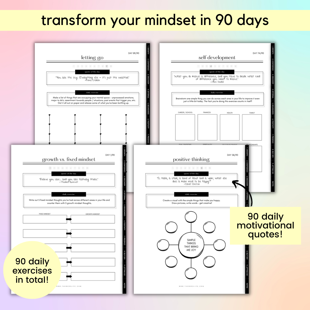 90 Day Mindset Makeover Workbook (Digital)