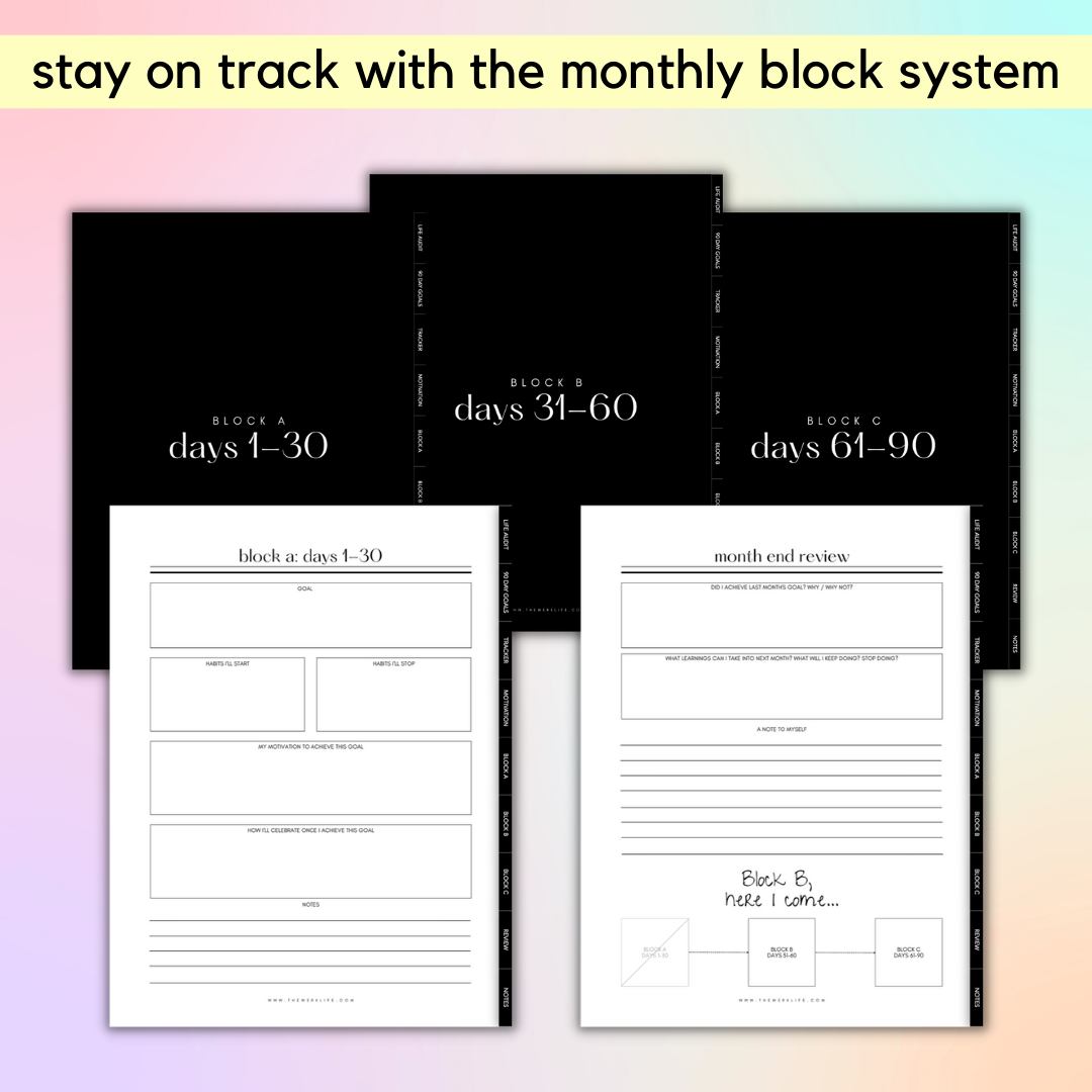 90 Day Daily Goal Planner (Digital)