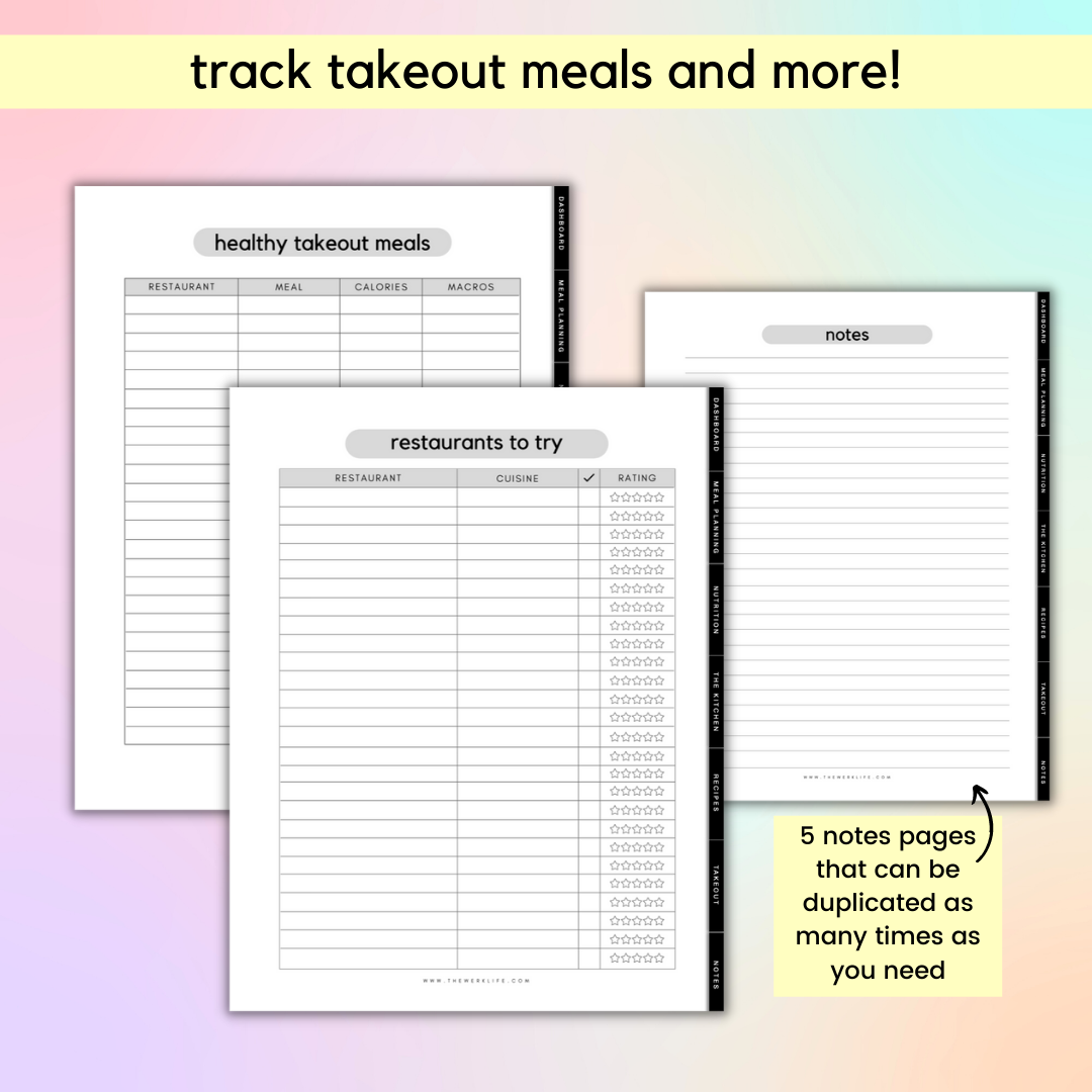 Digital Nutrition and Meal Planner