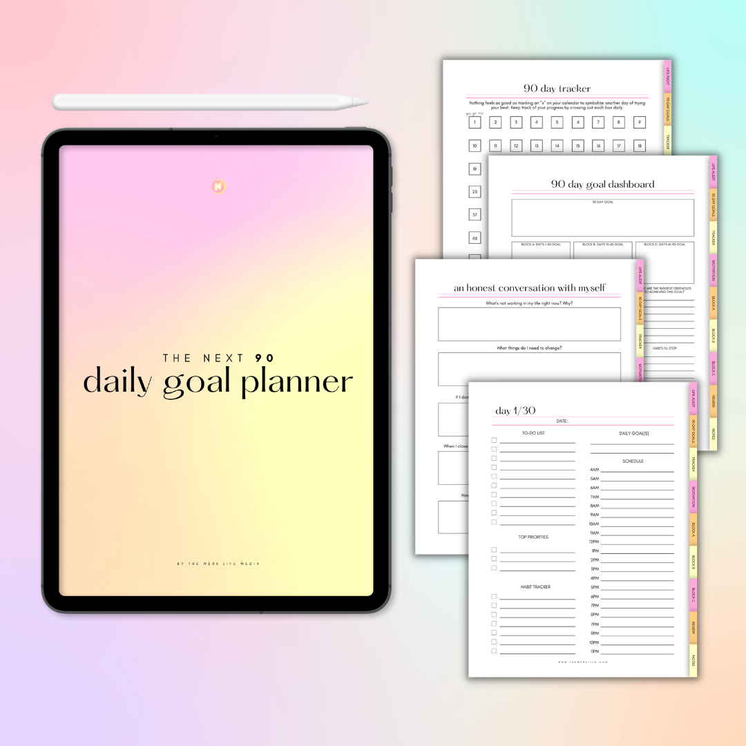 90 Day Daily Goal Planner (Digital)