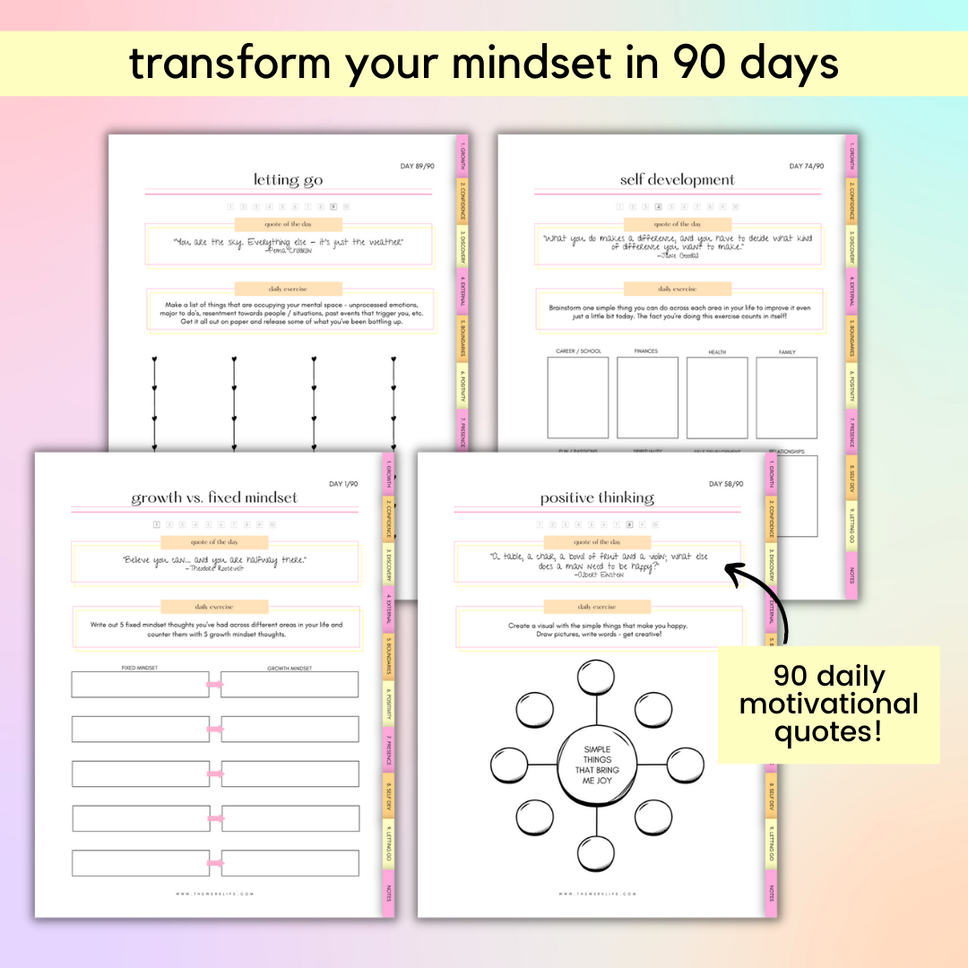 90 Day Mindset Makeover Workbook (Digital)