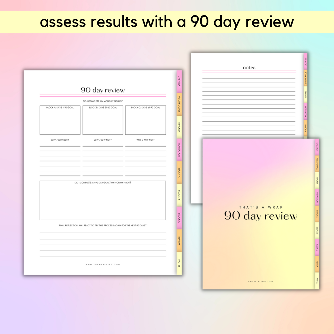 90 Day Daily Goal Planner (Digital)