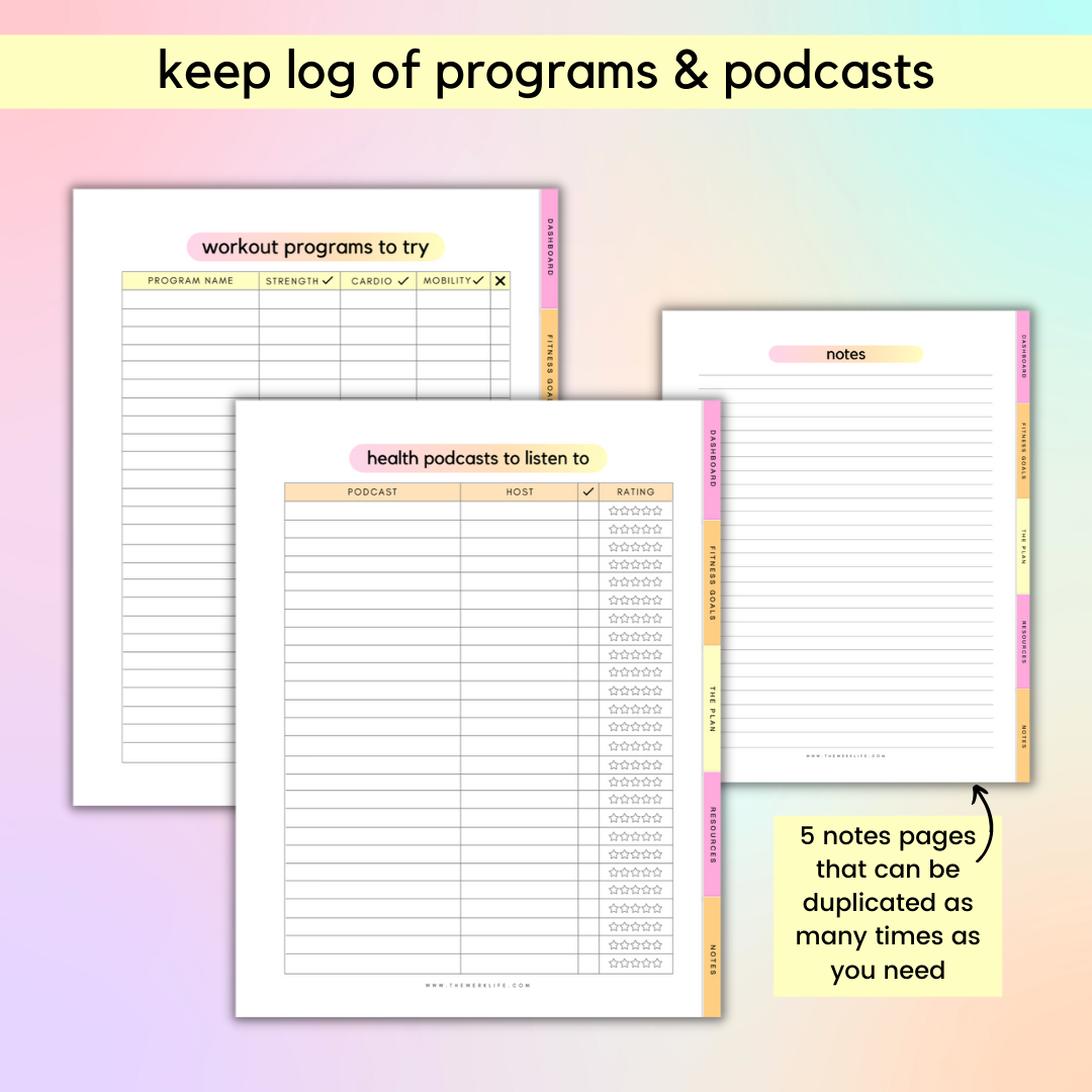 Digital Fitness Planner