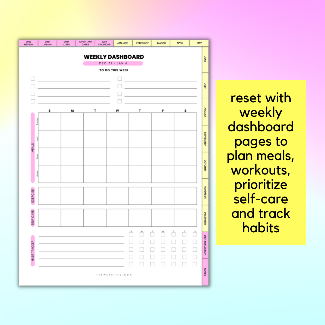 2024 Weekly Productivity Planner (Digital)