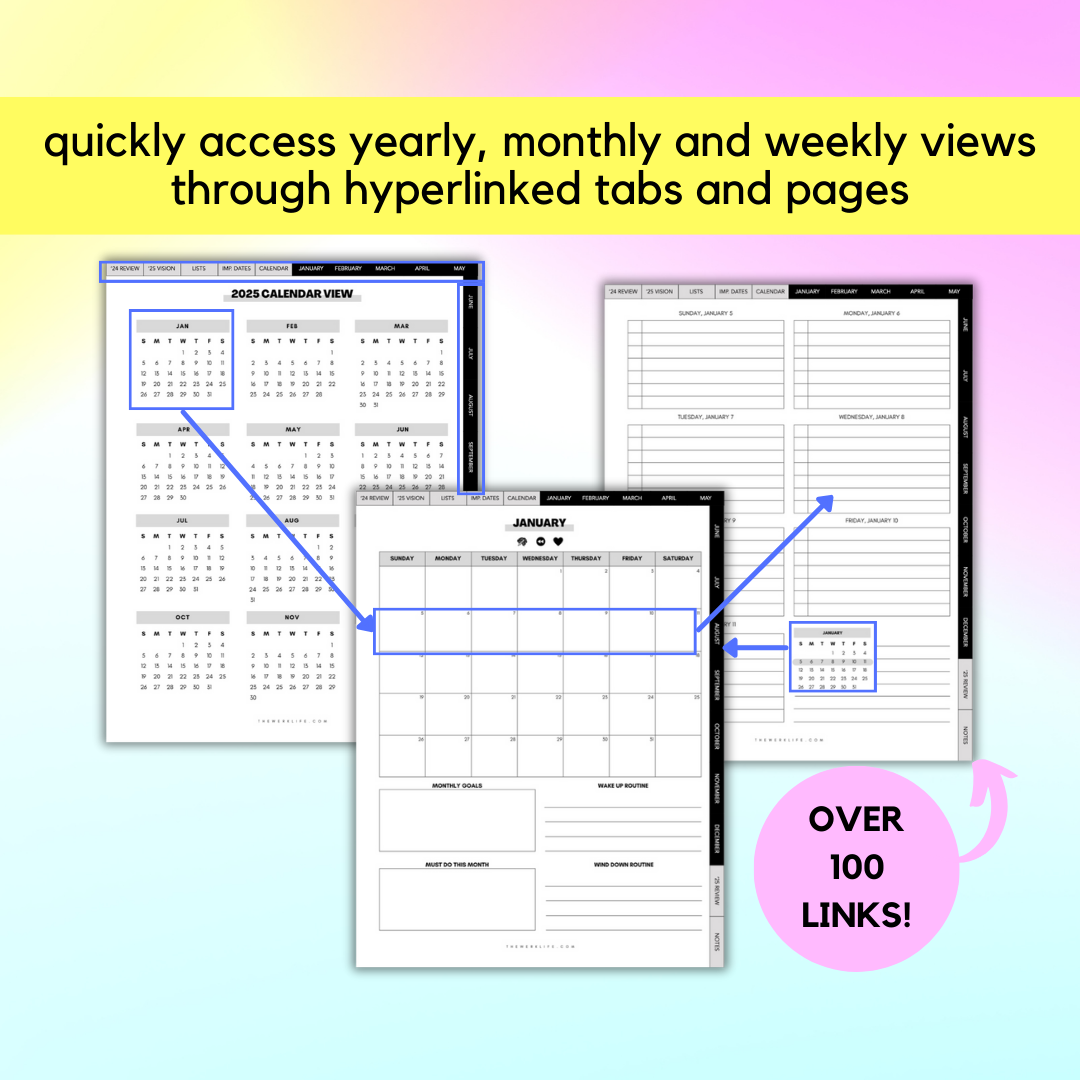 2025 Weekly Productivity Planner (Digital)