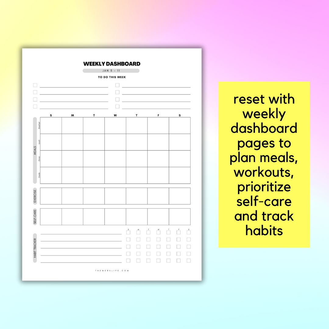 2025 Weekly Productivity Planner (Digital)