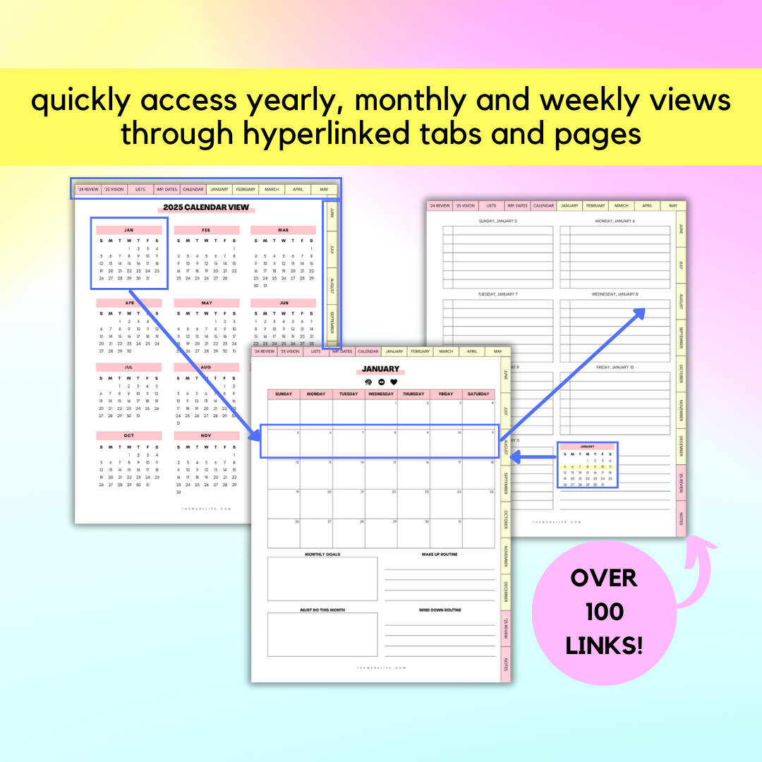 2025 Weekly Productivity Planner (Digital)