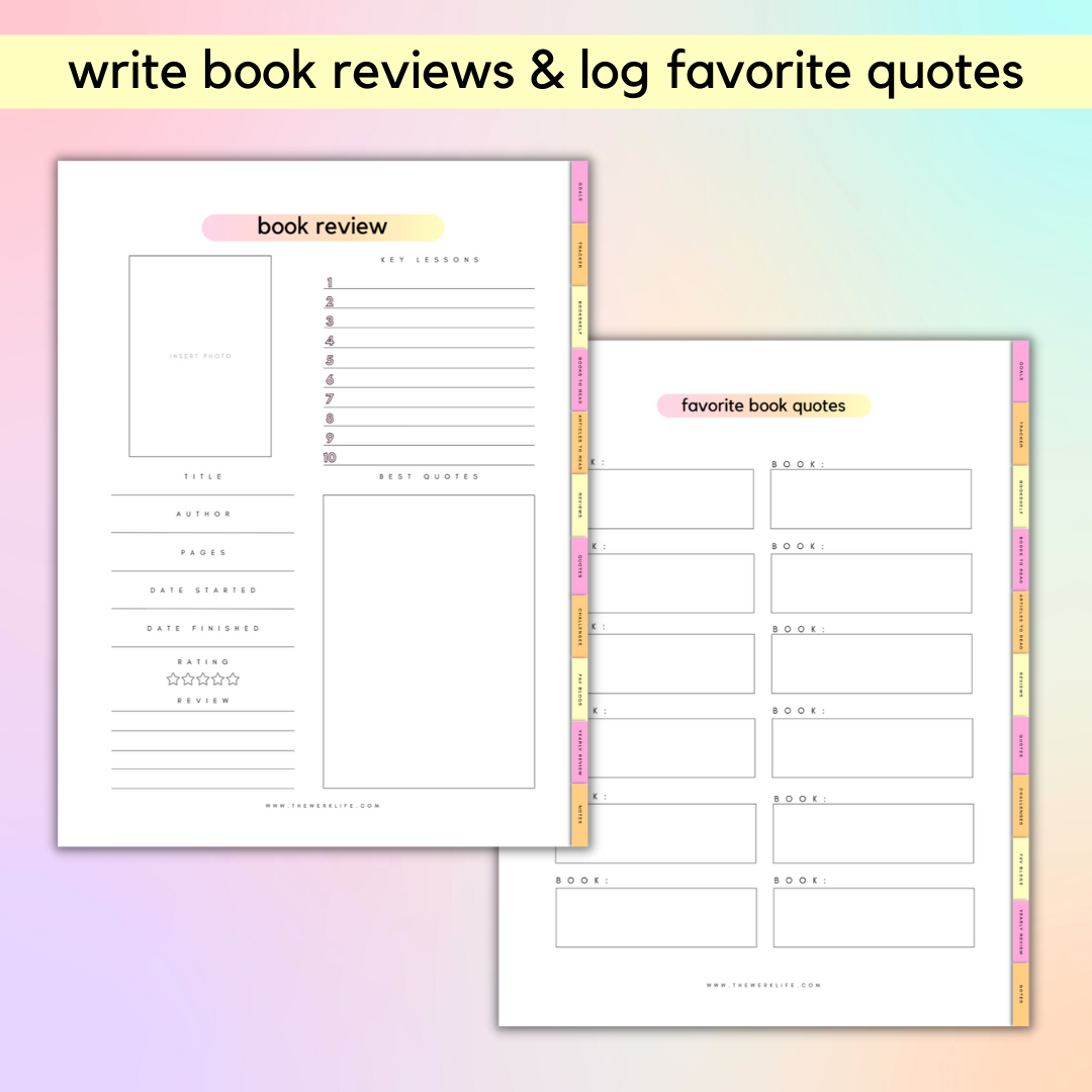 Reading Journal Template  Reading journal, Book review template, Journal  template