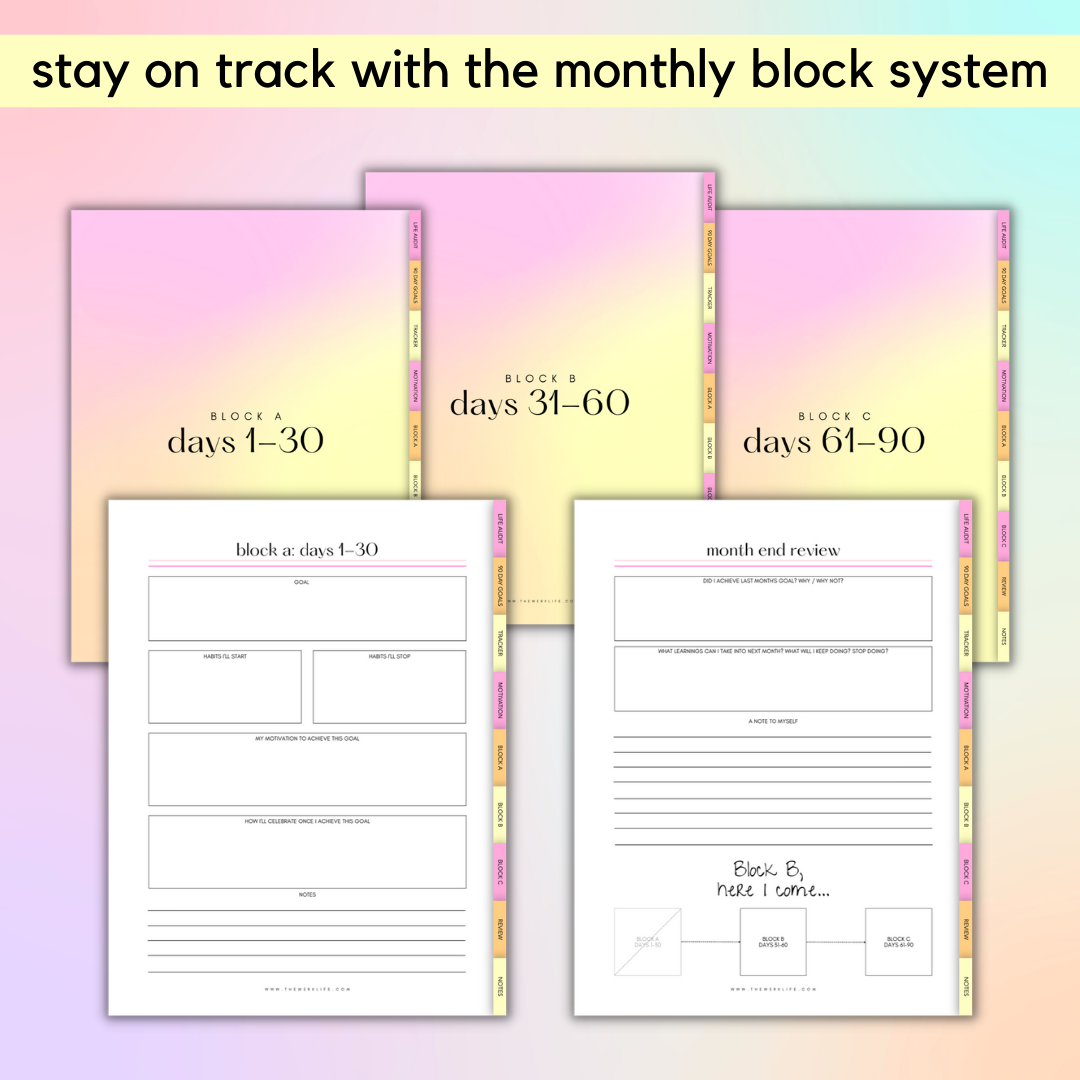 90 Day Daily Goal Planner (Digital)